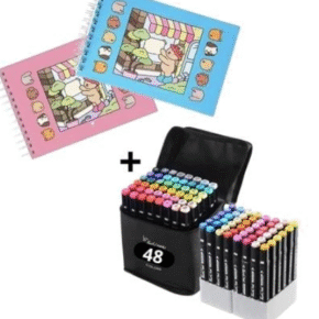 Kit de Livro de Colorir Bobbie Goods +Jogo Caneta Marcadora 12/24/36 Cores